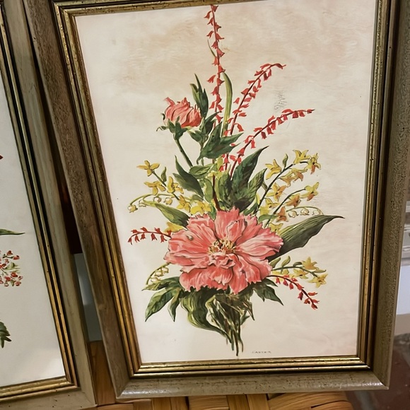 Red Floral Framed Prints - Picture 4 of 4